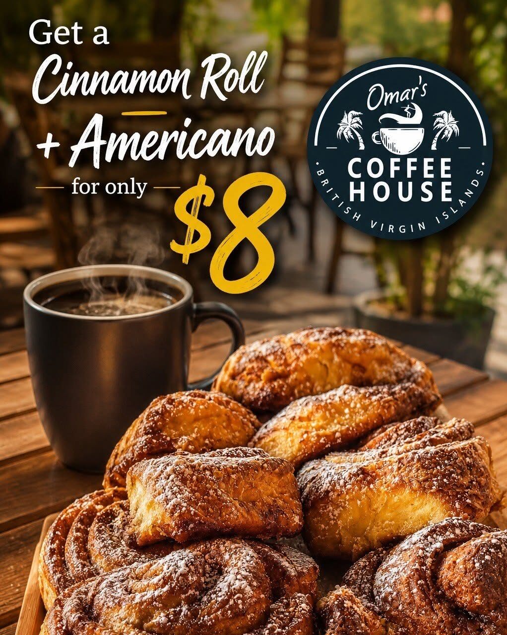 OCH - Cinnamon ROll + Americano $8