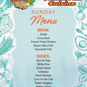 A Taste Above D'Rest - Sunday Menu
