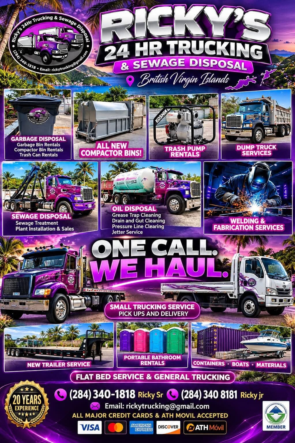 Rickyβs 24 HR Trucking & Sewage Disposal
